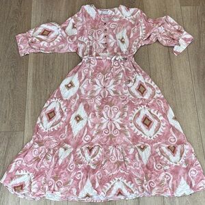 Pink Patterned Maxi Dress